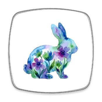 Hase Aquarell Ostern Bunt - Viereckiger Kühlschrankmagnet - Weiß - Vorne