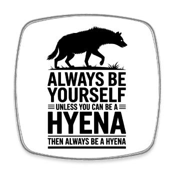Paroles de la hyène Hyène Drôle de cadeau de hyène - Magnet carré - blanc - Devant