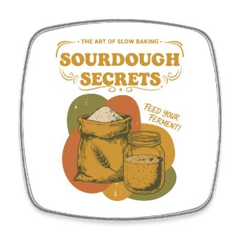 Sauerteig-Geheimnisse Brotback-Starter-Bäcker - Viereckiger Kühlschrankmagnet - Weiß - Vorne