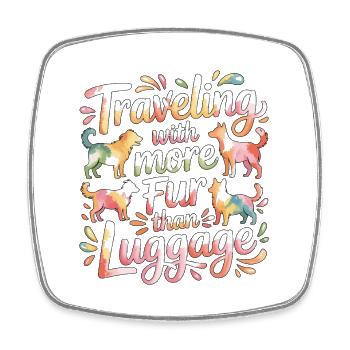 Mobile Vet Traveling With More Fur House Call Vet - Square fridge magnet - white - Front