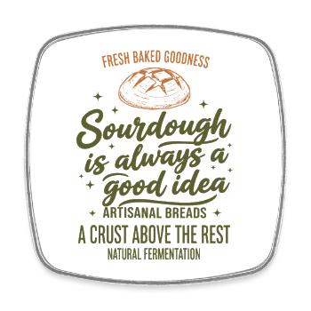 Sourdough Bread Baking Baker Sourdough Starter - Square fridge magnet - white - Front
