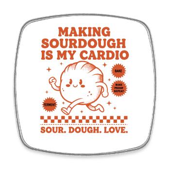 Sourdough Bread Baking Making Sourdough - Square fridge magnet - white - Front