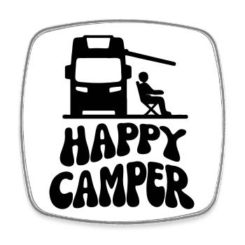 Camper Happy - Square fridge magnet - white - Front