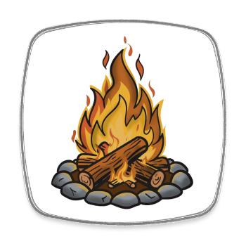 Exposition du feu de camp Confort n°2 - Magnet carré - blanc - Devant