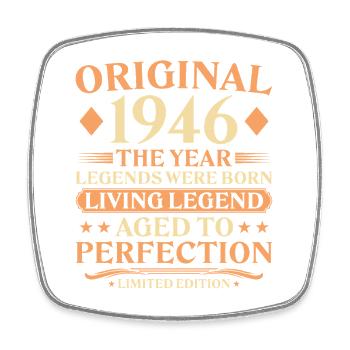 Original 1946 Legend – 80th Birthday Vintage - Square fridge magnet - white - Front