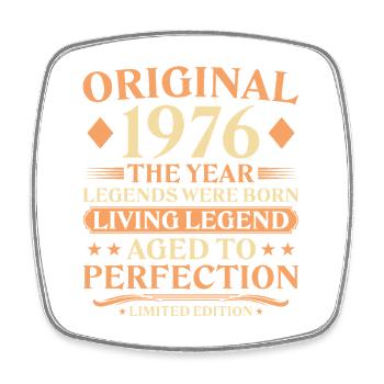 50. Geburtstag - Original 1976 Jahrgang - Viereckiger Kühlschrankmagnet - Weiß - Vorne