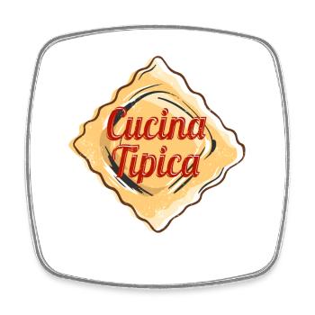 Cucina Tipica für Italien Ravioli Pasta Food Lover - Viereckiger Kühlschrankmagnet - Weiß - Vorne
