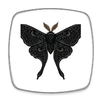 Tatouage gothique Moon Moth Moth - Magnet carré - blanc - Devant