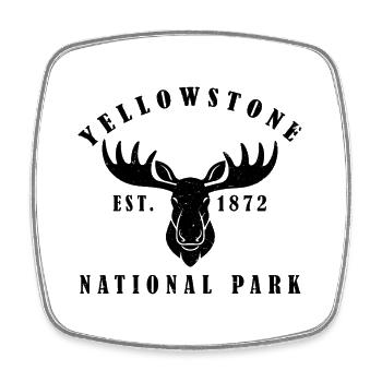 Yellowstone Est 1872 National Park - Square fridge magnet - white - Front