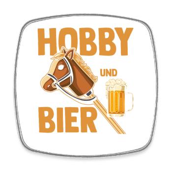 Bier Pferd Hobby Horsing - Viereckiger Kühlschrankmagnet - Weiß - Vorne