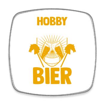 Bier Pferd Hobby Horsing - Viereckiger Kühlschrankmagnet - Weiß - Vorne