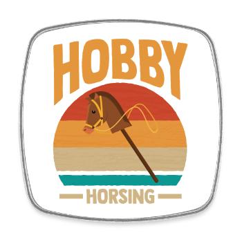 Steckenpferd Hobbyhorse Hobby Horsing - Square fridge magnet - white - Front