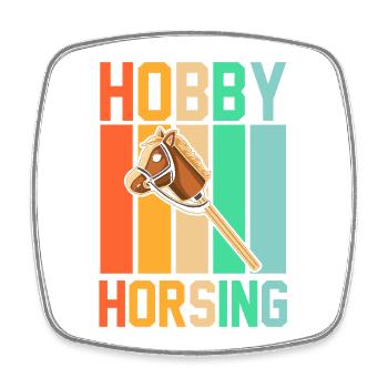 Steckenpferd Hobbyhorse Hobby Horsing - Viereckiger Kühlschrankmagnet - Weiß - Vorne