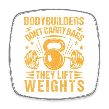 Fitness Motivation Bodybuilder Lift Weights - Viereckiger Kühlschrankmagnet - Weiß - Vorne