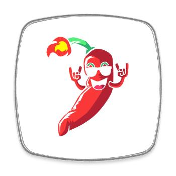 Chipotle Chilli Jalapeno Scharf Chili Chilischote - Viereckiger Kühlschrankmagnet - Weiß - Vorne