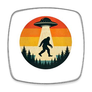Alien Bigfoot UFO Sasquatch Believers Raumschiff - Viereckiger Kühlschrankmagnet - Weiß - Vorne