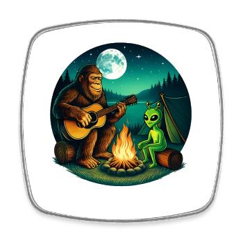 Alien Bigfoot UFO Sasquatch Believers Raumschiff - Viereckiger Kühlschrankmagnet - Weiß - Vorne