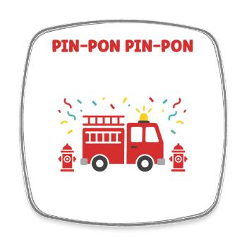 13 ans Anniversaire Camion Pompier - Magnet carré - blanc - Devant