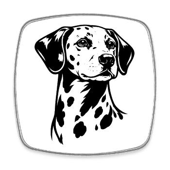 Dalmatian Portrait Black - Square fridge magnet - white - Front