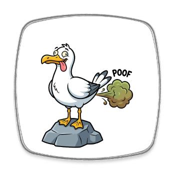 Norddeutscher Humor Spruch Möwe OHA. - Viereckiger Kühlschrankmagnet - Weiß - Vorne