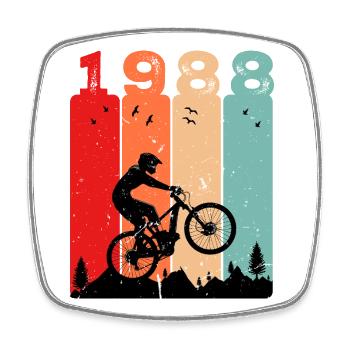 Vintage 1988 - Viereckiger Kühlschrankmagnet - Weiß - Vorne