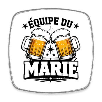 Équipe Du Marié Cadeau EVG  Pour Futur marié - Magnet carré - blanc - Devant