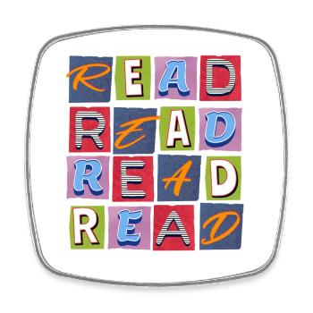 Read Design - Papierlook/Paperlook - Viereckiger Kühlschrankmagnet - Weiß - Vorne