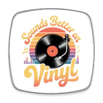 Ça sonne mieux sur vinyle. - Magnet carré - blanc - Devant