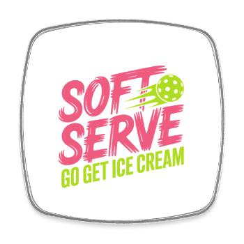 Pickleball Player Looking For Soft Serve Dinking - Square fridge magnet - white - Front