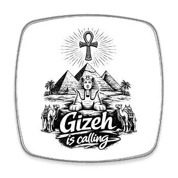 Giza is calling Egypt Pyramids Trip - Square fridge magnet - white - Front