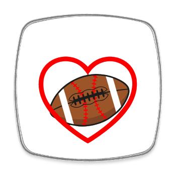 Football Heart Love Sports - Square fridge magnet - white - Front