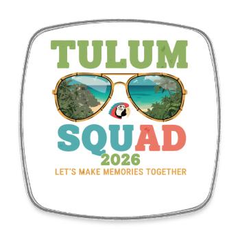 Vacances 2026 de l’équipe de Tulum - Magnet carré - blanc - Devant