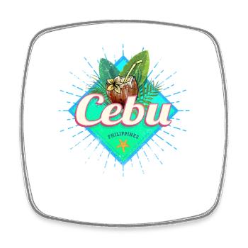 Cebu Insel Philippinen Kokosnuss Retro Souvenir - Viereckiger Kühlschrankmagnet - Weiß - Vorne