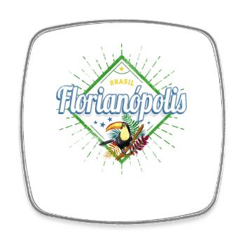 Florianopolis Santa Catarina Brasilien Souvenir - Viereckiger Kühlschrankmagnet - Weiß - Vorne