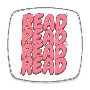 Read Design - Cute Kawaii Look - Square fridge magnet - white - Front