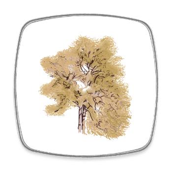 Conifer Natural Tree Art Painting - Square fridge magnet - white - Front