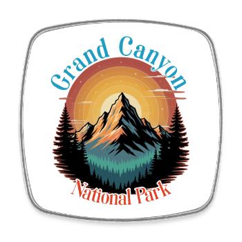 Grand Canyon National Park Mountain - Square fridge magnet - white - Front