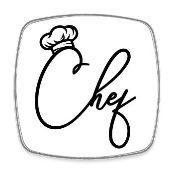 Chef Chef - Square fridge magnet - white - Front