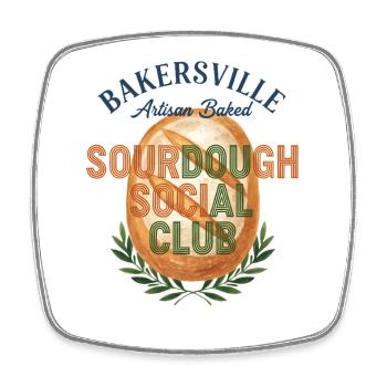 Sourdough Social Club Brotbacker-Bäcker-Ära - Viereckiger Kühlschrankmagnet - Weiß - Vorne
