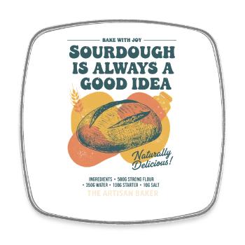 Sauerteig ist immer eine gute Idee Brotbacker - Viereckiger Kühlschrankmagnet - Weiß - Vorne