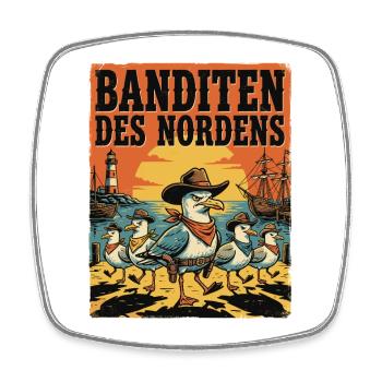 Banditen des Nordens Möwen Fischbrötchen Diebe - Viereckiger Kühlschrankmagnet - Weiß - Vorne
