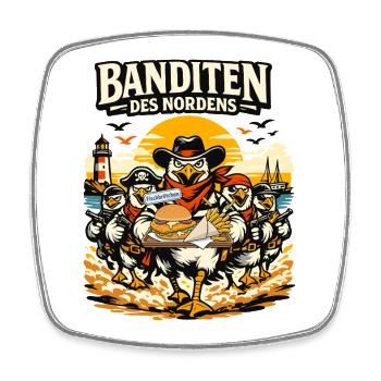 Banditen des Nordens Möwen Fischbrötchen Diebe - Viereckiger Kühlschrankmagnet - Weiß - Vorne