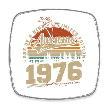 1976 Vintage Vintage Birthday Gift Retro - Square fridge magnet - white - Front