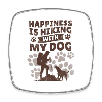 Happiness Is Hiking With My Dog Wander Spruch - Viereckiger Kühlschrankmagnet - Weiß - Vorne