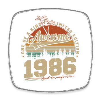 Cadeau d’anniversaire vintage vintage rétro 1986 - Magnet carré - blanc - Devant