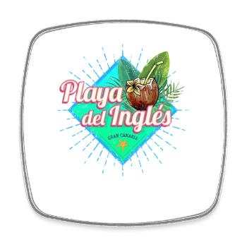 Playa del Ingles Gran Canaria Kanarische Souvenir - Viereckiger Kühlschrankmagnet - Weiß - Vorne