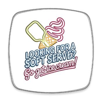 Joueur de pickleball à la recherche d’un dinking soft serve - Magnet carré - blanc - Devant