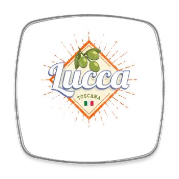 Lucca Tuscany Italy Olives Vintage Souvenir - Square fridge magnet - white - Front