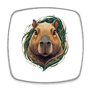 Capybara in an ornamental frame - Square fridge magnet - white - Front