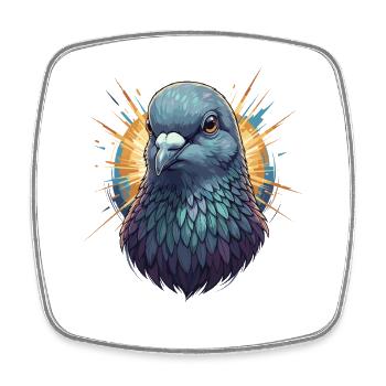 Sunbeam Dove Portrait - Square fridge magnet - white - Front